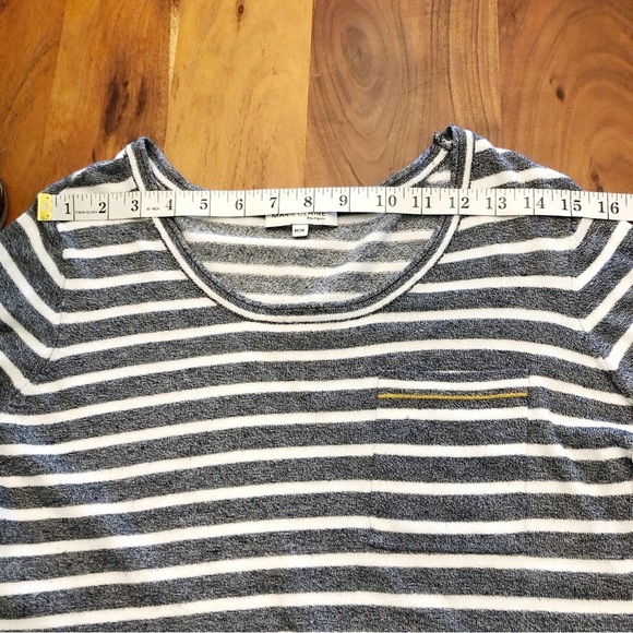 Marie Claire Oversized Relaxed Fit Casual Strips Gray Scoop Neck Sweater. Medium - Picture 9 of 15